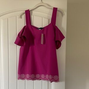 Francesca's Collections Fuchsia Off-Shoulder Blouse